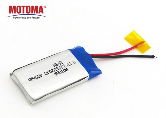 UN38.3 400mah 602040 Flat Lithium Ion Batteries For Bluetooth Headset 0