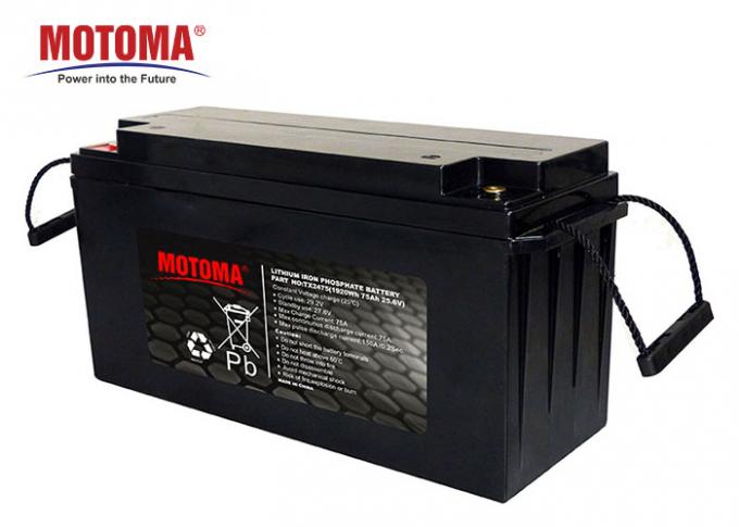 LiFePO4 Solar Power Lithium Battery 25.6V 75Ah With High Energy Density 0